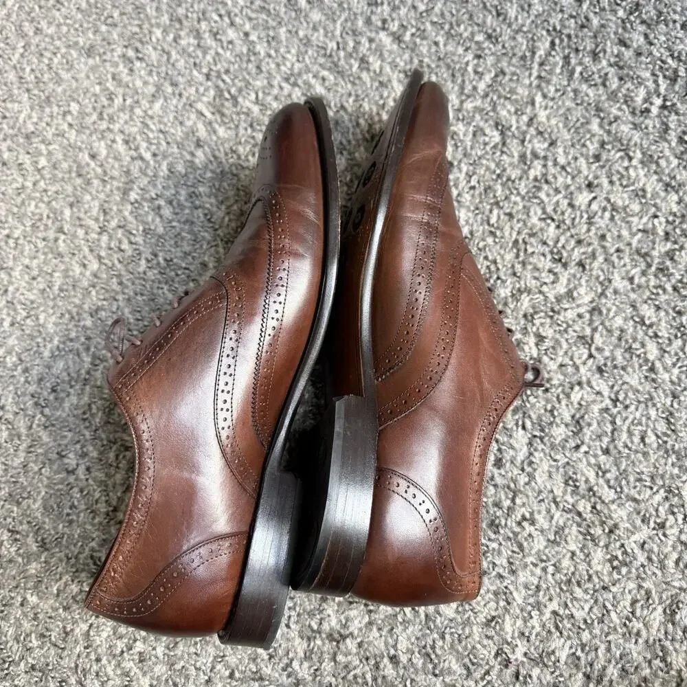 Thursday Boot Co Mahogany Aviator Brown Leather Mens Oxford Dress Shoes Size 15